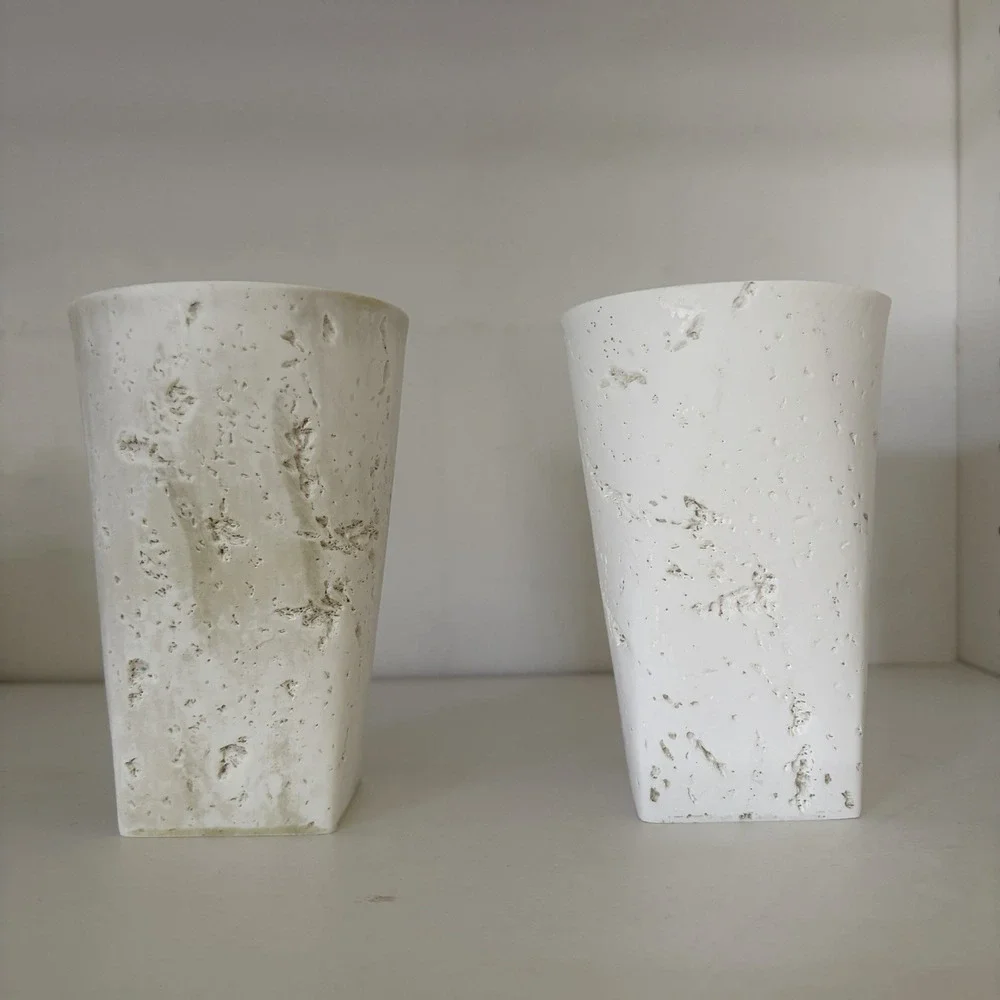 Croscill Travertine Bathroom Vanity Cups Tumblers Toothbrush Holders Ivory Taupe
